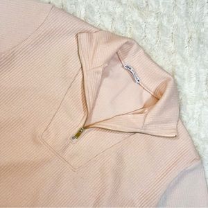 LAST CHANCE: Zara Pale Pink Knit Zip Front Short Sleeve Sweater Dress
